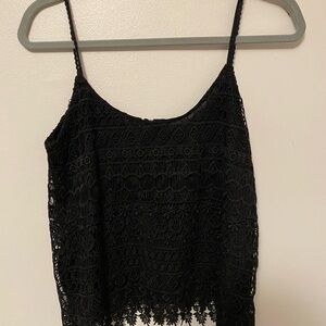 Black Lace Spaghetti Strap Top